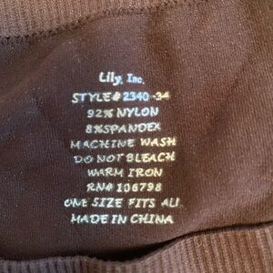 Lily Inc. Brown Opaque Footless Tights